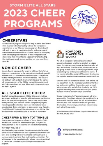 2023 Cheer Programs