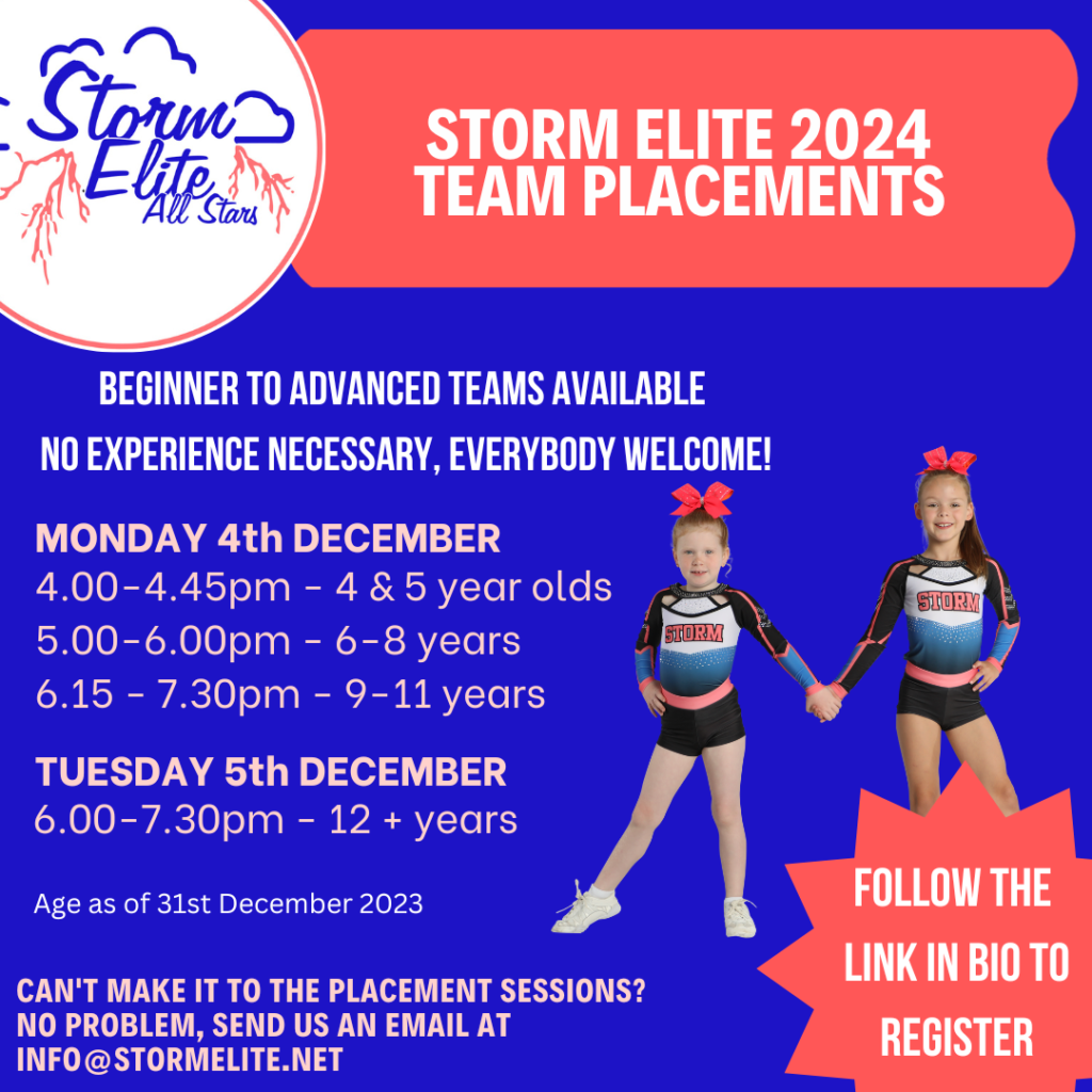 Information about 2024 Placements for Storm Elite All Stars